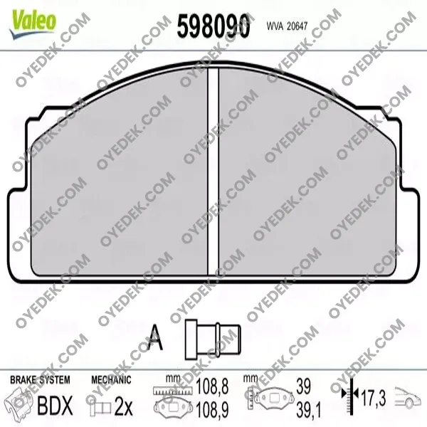 FIAT X 1/9 Ön Fren Balatası Tk 3899448
