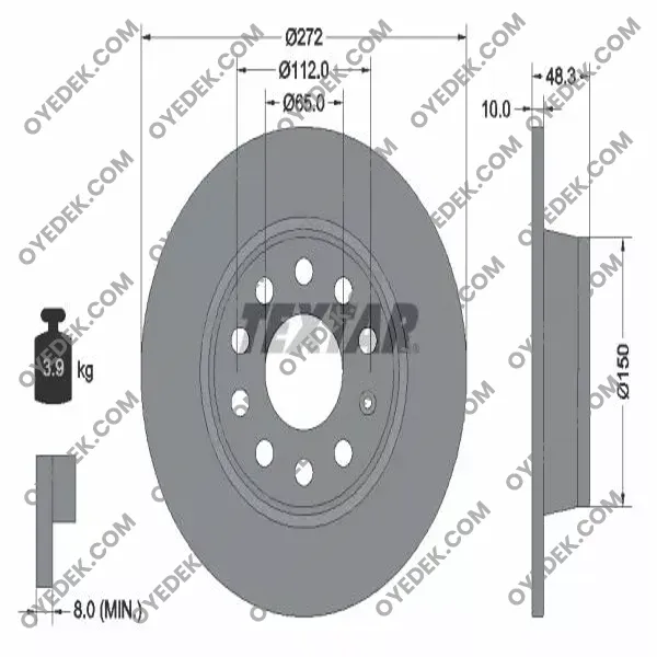 AUDI A3 Arka Fren Diski 5Q0615601D