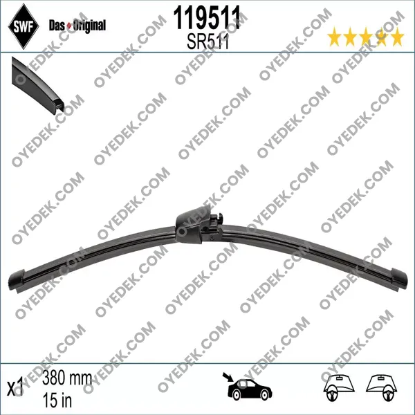 BMW X5 Cam Silecek Süpürgesi Arka 38.00cm Visioflex 61627161029