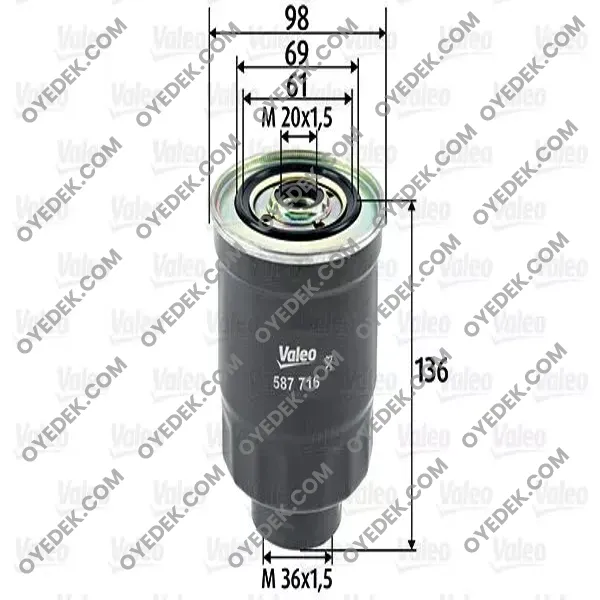 DAIHATSU ROCKY Soft Top Yakıt Filtre Mazot 2330387309
