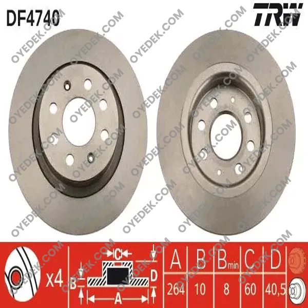 FIAT GRANDE PUNTO Arka Fren Diski 55700593