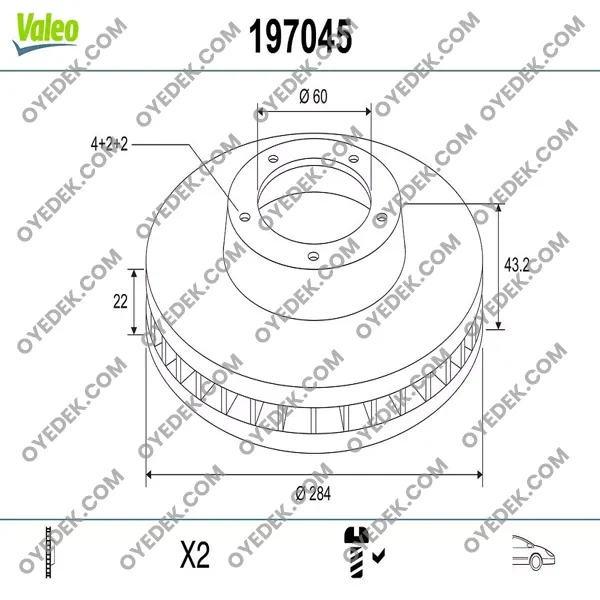 FIAT GRANDE PUNTO Ön Fren Diski Takım Inch 55700922