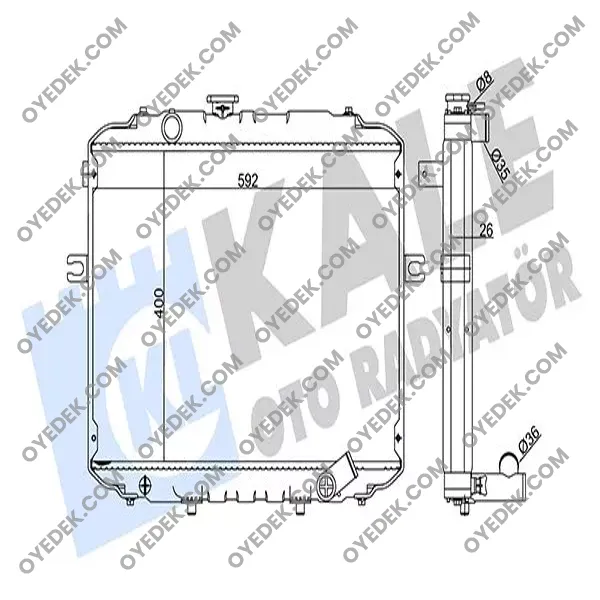 HYUNDAI H100 Platform şasi Motor Su Radyatörü 253004B000