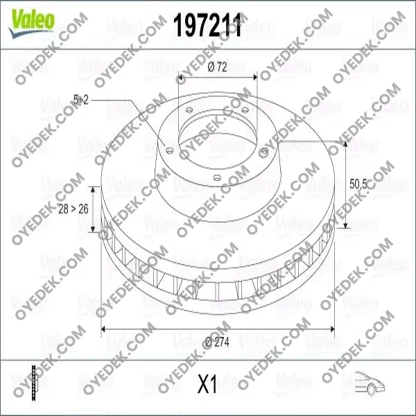 KIA CARNIVAL II Ön Fren Diski Adet 0K58B-33251