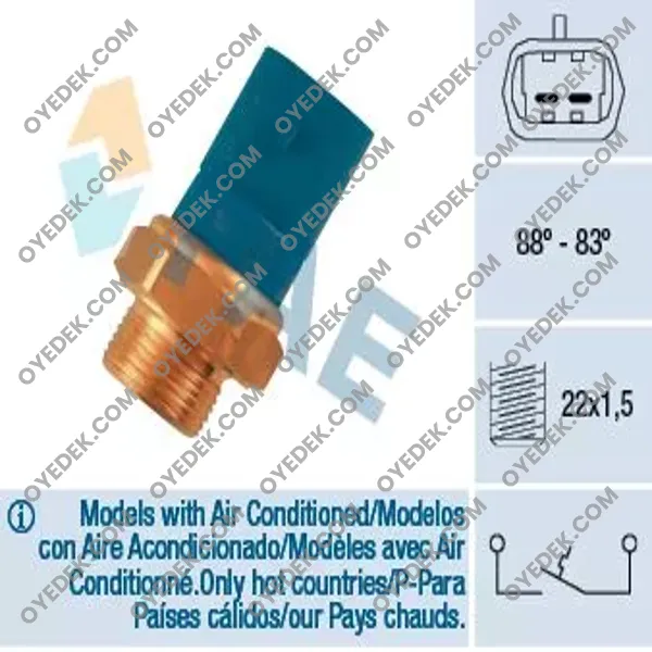 CITROËN JUMPER Minibüs/Otobüs Su Sıcaklık Fan Müşürü-Sensörü 2Fişli 88-83cc 1307077080