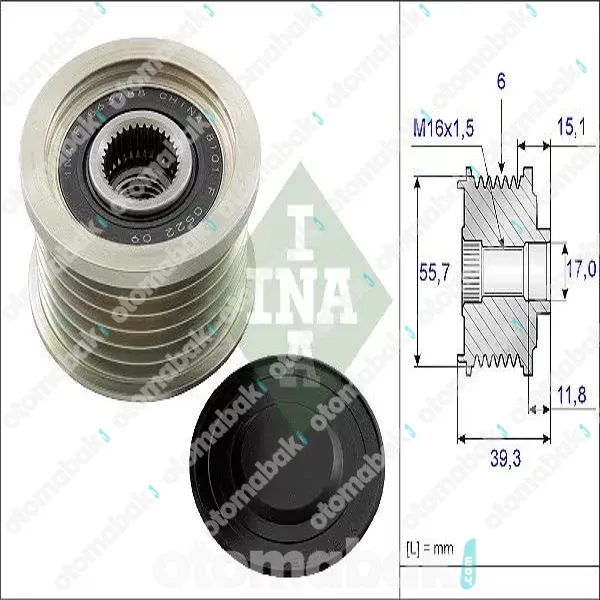 SSANGYONG ACTYONSPORTSI - INA Alternatör Kasnağı-Rulmanı  16115-44002