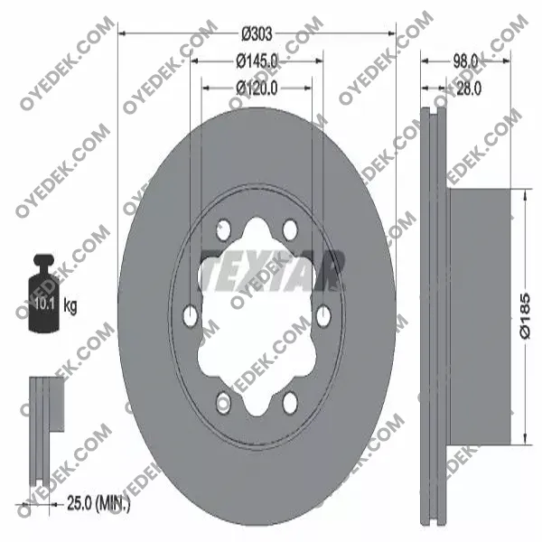 MAN TGE Panelvan/Van Arka Fren Diski 65508030002