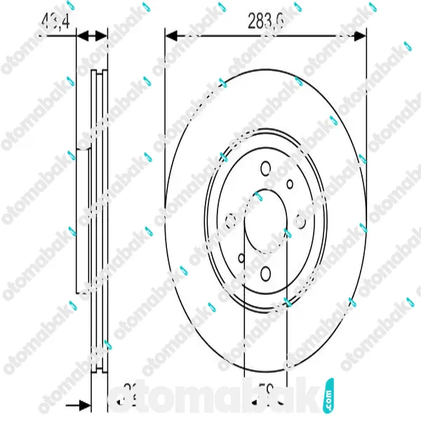 0000060810404 ALFA ROMEO 155 Sedan 1996 Fren Diski Havalı Ön 284.5Mm Adet
