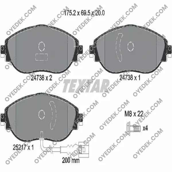 SEAT ALHAMBRA Ön Fren Balatası Tk Fişli 3C0698151F